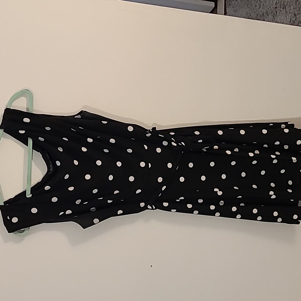 Ralph Lauren super cute polka dot dress with belt, 16w, a-line - Picture 2 of 11